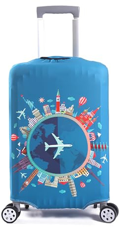 Ziyonix Kofferschutzhülle Elastisch 18-32 Zoll Waschbar Staubdicht Kofferhülle Luggage Cover Kofferhülle Gepäckschutz Reisekoffer Hülle mit Reißverschluss für Koffer (M 22-24 Zoll)