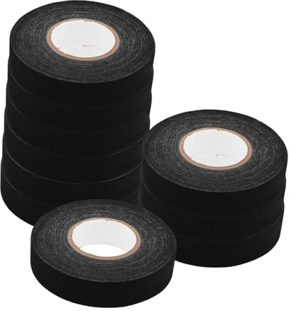 Garneck Lot de 10 Rubans Adhésifs Isolants Noirs 19mm X 15m en Toile Métallique Ignifuge, Isolation Électrique Étanche Bruit pour Faisceaux de Câbles Automobiles, Usage Industriel