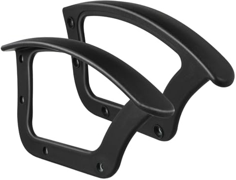 Braccioli per Sedia Ufficio 2 Pezzi Plastica Nera Ricambio Classico | Casa e Ufficio, Forma Semplice, Presa Confortevole, Adatti a Molti Modelli, Stile Sobrio