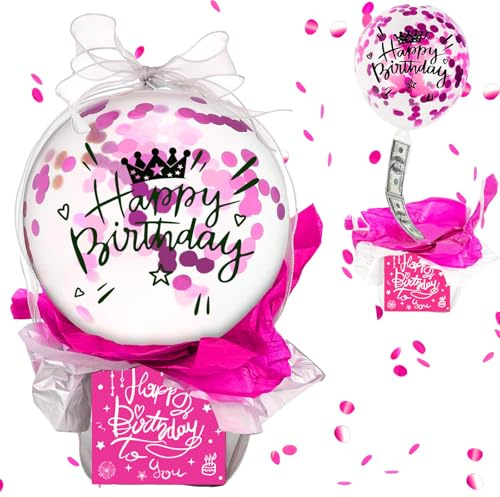 YOUYIKE Scatola Con Palloncini Sorpresa, Scatole Portasoldi Buon Compleanno, Confezione Regalo Per Contanti, Sorpresa Scatola Misteriosa con Palloncini Per Compleanni Feste, La Famiglia E Gli Amic