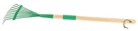 PERSELOSO Rastrello per in Legno Staccabile Rastrello in Ferro per Foglie Attrezzo da Giardino Versatile per Ragazzi e Ragazze per Lavori Allaperto