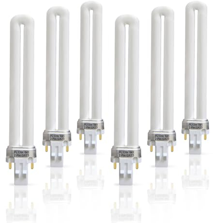 Calutite PLS13W 2P 841 13 Watt Single Tube 2 Pin GX23 Base,PL-13W GX23 4100K Compact Fluorescent Light Bulb, Replaces Philips PLS13W41, Sylvania CF13DS/841/ECO