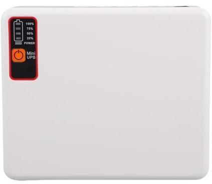 Asixxsix SAI pequeño, batería de Respaldo de 12 000 mAh y 18 W con Puertos de Salida múltiples USB y Tipo C de 18 W, 5 V, 9 V, 12 V CC y 5 V, Fuente de alimentación de Respaldo (Enchufe de la UE)