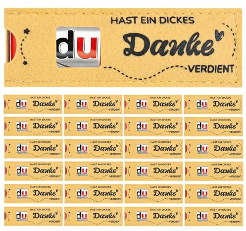 YHNDECO 24 Stück Du hast ein dickes Danke verdient Gastgeschenke Verpackung, Hülle Filz Geschenk für Schokolade, Geschenkverpackung für Geburtstag Hochzeit Taufe Kommunion Abschluss(Ohne Schokolade)