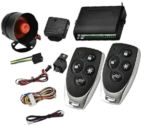 Riloer Kit de control remoto universal de bloqueo centralizado de 12 V, sistema de alarma para coche, cerradura de puerta con sensor de choque