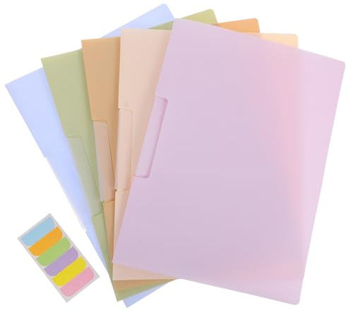 Abaodam Archivador Anillas A4 de 5 Piezas con Carpeta de Plástico Resistente y Diseño Rotativo para Acceso Rápido, Adecuado para Oficina y Escuela Color Aleatorio