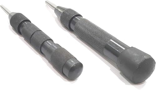 H&P Automatic Center Punch – Adjustable Force Spring Loaded Marking Tool (Medium & Heavy Duty) | One-Hand Operation for Metal, Wood & DIY Applications (Set Of Both)