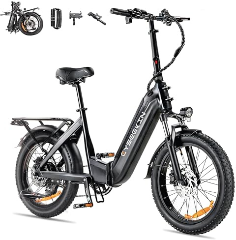 Cyseekin C20 E Bike 20 Zoll Fatbike für Damen Herren, Ebike Klapprad City 250W Motor 25 km/h, 48V 15,6Ah Akku, Elektrofahrrad mit Hydraulische Scheibenbremsen LCD Display 7 Gang