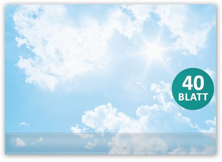 younikat Schreibunterlage Wolken DIN A2 40 Blatt - dv602 | mit Kantenschutz, Papier zum Abreißen, für Büro Zuhause