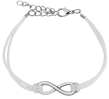 beyoutifulthings Wickel-Armband KLEINE UNENDLICHKEITS-Schleife Länge 260mm Breite 1,60mm verstellbar Karabinerverschluss Echt-Leder Infinity