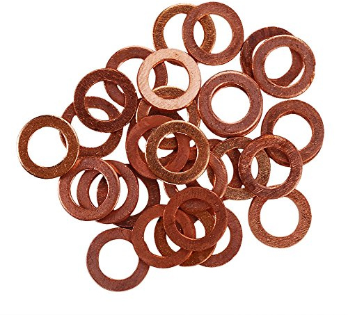 OxoxO - 50 rondelle in rame M6 con anello piatto per tappo di scarico dell'olio, guarnizioni di tenuta