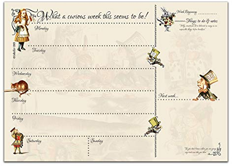 Alice im Wunderland Schreibtischplaner, A4, 50 Blatt