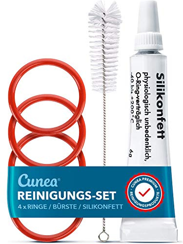 Cunea Wartungsset kompatibel mit Siemens EQ3 EQ5 EQ6 EQ7 EQ8 EQ9 - für Brüheinheit, mit Dichtung & Silikonfett