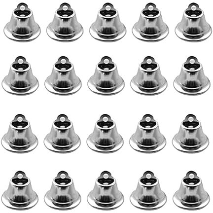 LAIYOHO 20 Pack 1.1cm Silver Metal Jingle Bells - Antique-Style Craft Charms for DIY Wind Chimes, Christmas Decor & Holiday Crafts