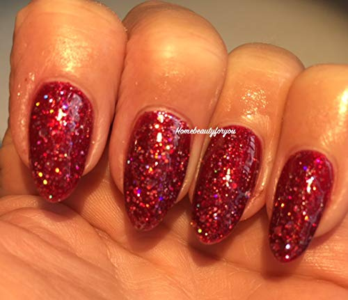 Bluesky Gel Polish GLITTER DIAMOND RANGE BLZ CHOOSE YOUR COLOR GLITTER GEL UV LED Soak Off 10ml (BLZ 35 Scarlet Red Multi Glitter)