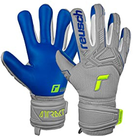 Reusch Attrakt Freegel Silver Unisex Torwarthandschuhe mit Innennaht Schnitt und Grip Silver Belag, geeignet für alle Spielfeldoberflächen,