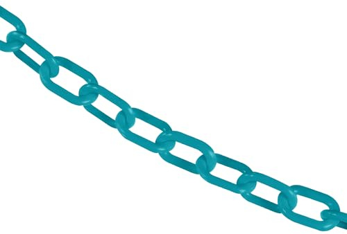 Mr. Chain Plastic Barrier Chain, Turquoise, 1-Inch Link Diameter, 25-Foot Length (10056-25)