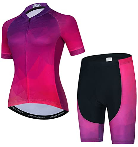 YOUALSO Mountainbike Jersey kvinnor, Cykeltröja och Cykelskjorta Shorts Set Cykelkläder passar för MTB Löpning Cyklist, T2017-1, M