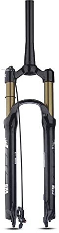 ZFF 26 27,5 29 Zoll MTB Luftfedergabel Federweg 100mm 1-1/2 XC AM Fahrrad-Federgabel Scheibenbremse Schnellspanner 9mm Liniensteuerung Magnesium + Aluminiumlegierung (Color : Gold, Size : 29)