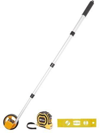 YS YUSON Rolling Measuring Wheel in Feet, Digital Measuring Wheel for Construction, Walking Measuring Wheel, Measure Wheel with Tape Measure and Level Ruler, One Key to Reset, 4 Inch, Up to 9999Ft