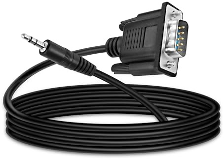 MEIRIYFA DB9 auf 3.5mm serielles Kabel, RS232 DB9 9 Pin Stecker auf DC3.5mm (1/8in) TRS Stereo Stecker serielle Datenkabel - 1.8M (DB9 Stecker)
