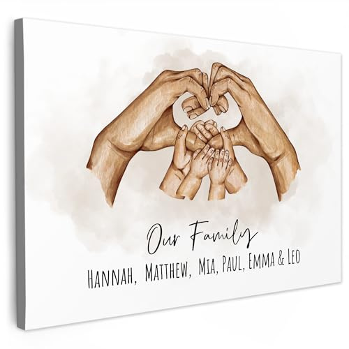 MuchoWow© Bild auf Leinwand personalisiert Schlafzimmer Bilder Leinwände | 60x40 cm - Wand Deko Wohnzimmer Modern Wanddeko Bilderwand Fotogeschenke mit eigenem Foto Familie