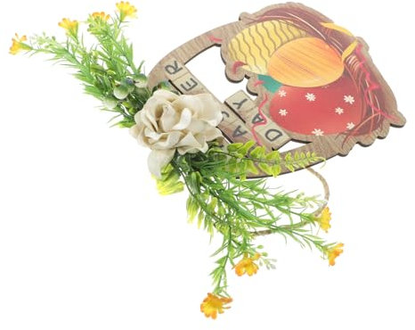 MUCKLILY Kaninchen-auflistung Osterkranz Aus Holz Festival-wandaufhänger Hase Türschild Ostertürschilder Aus Holz Ostertürdekoration Osterholz Eier Kinderzimmer Hölzern