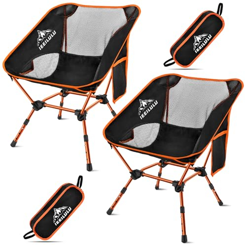 IEEILULU Campingstuhl Faltbar, Camping klappstuhl, Tragfähigkeit 130kg, Camping Stuhl Tragbarer, Ultraleicht Kleiner Faltstuhl für Picknick Angeln Garten Wandern Outdoor Rucksackreisen