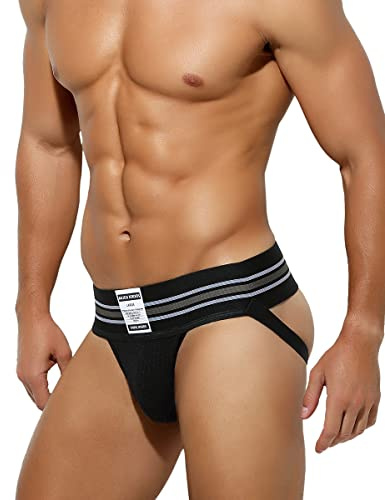 Mauro Kane Jockstrap Männer Suspensorium Herren Athletic Supporter, S~3XL | Atmungsaktiv Sport Unterwäsche Breiter Bund Men's Jockstrap, für Sport & Alltag