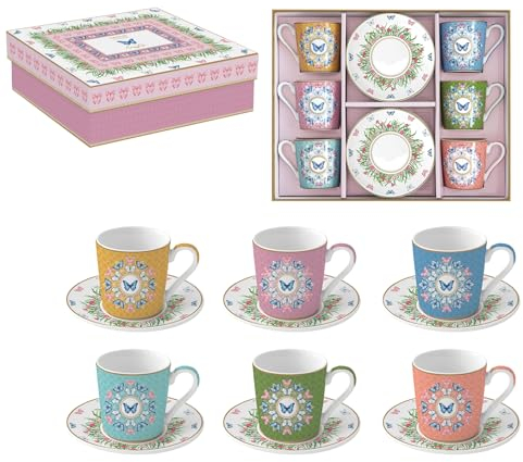 Easy Life Set mit 6 Kaffeetassen, 10 cl, aus Porzellan