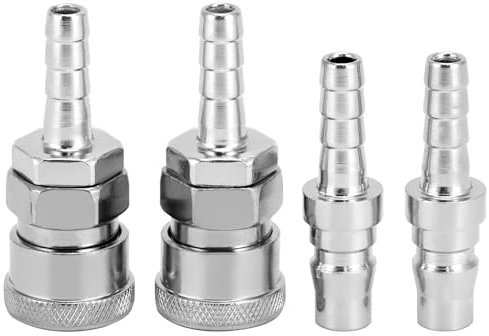 QWORK® 4 Pezzi Raccordo Rapido per Tubo, 8 mm Raccordi Aria Compressa, per Compressore, Tubo dell'aria