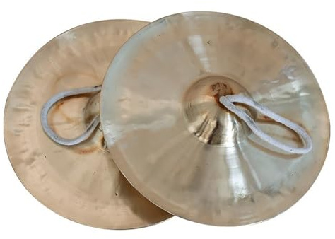 Platillos planos, platillos de ópera china, for ópera y tambores militares, platillos de mano de cobre(12 Inch)