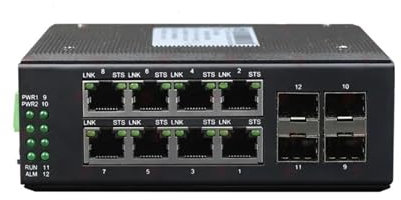 Hookurity Switch Industriale su Guida DIN Gigabit Ethernet for Switch di Rete ad Anello gestito l2 8 Porte Switch Poe Industriale Gigabit Ethernet Veloce con Slot for Fibra Ottica SFP