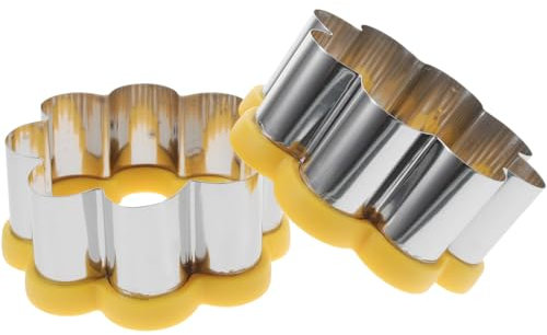 PRETYZOOM Tagliabiscotti a Forma Di Fiore in Acciaio 2 Pezzi Set, Stampi Per Biscotti e Cottura Al Forno, Utensili Da Cucina Multifunzione Per Dolci e Uova Fritte