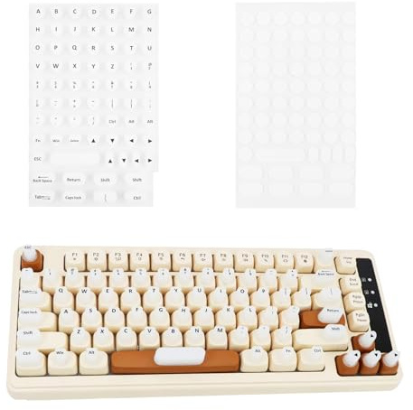 Raised Keyboard for Long Nails,Keyboard Stickers with Letters,Heart-Shaped Antistatic Silicone Protective Cover,Universal Keyboards Accessories for Desktops,Ideal for Typing, Gaming & Nail Art