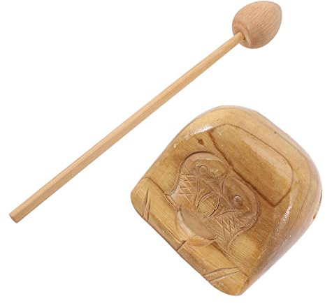 Yardwe Religionsinstrument Holzklopfer mit Stock Zierliches Schlaginstrument Geeignet für Tempel und Bauernhof Robust Zieht Kinder und Musikliebhaber