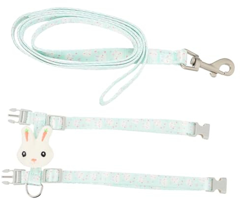 Katzengeschirr mit Kaninchenmotiv, Nylon Brustgurt für Katzen, Grün | Leicht und Tragbar, für Outdoor Spaziergänge mit Haustieren, Einfach zu Verstauen, Passendes Zubehör