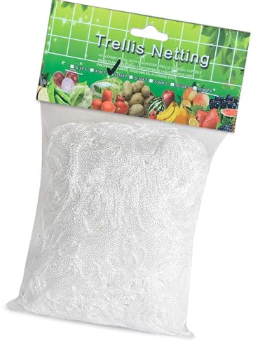 Gartennetz, weiß, abriebfest, schweres Polyester, Kletternetz für Pflanzen, Tomaten, Outdoor-Gartenzubehör, Balkone, Gemüse