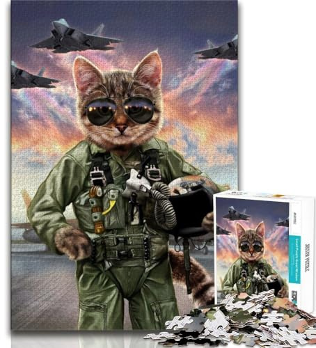 Rompecabezas de 1000 Piezas de un piloto de la Fuerza Aérea para Adultos Ideal para Noches de Juegos Juguete Colorido para Regalar en casa (38x26cm)