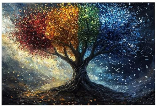 Puzzle 3000 Pezzi Arte per Adulti e Ragazzi, Puzzle Albero della Vita in Legno per Adulti, Puzzles 3000 Pezzi Paesaggi Impegnativo per Tutta la Famiglia, Puzzles con Scatola per Regalo Donna, -8383