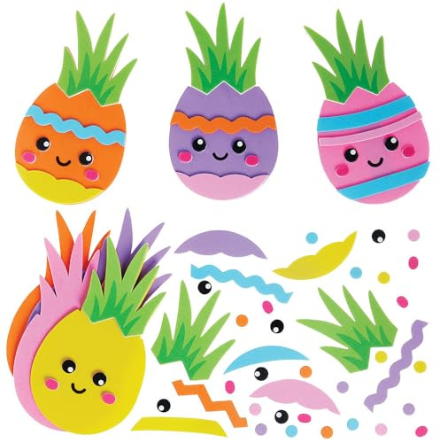 Baker Ross WA141 Kits d'aimants Easter Egg Grass Heads - Lot de 8, kits de bricolage en mousse amusants pour les aimants de Pâques