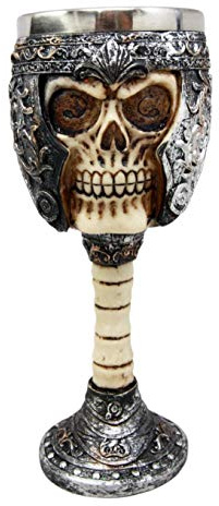 Atlantic Collectibles Roman Centurion General Helmet Skull Wine Drink Goblet Chalice Cup Figurine 6oz