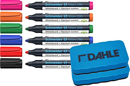 Dahle Whiteboard Schwamm (Magnetischer Wischer für Trockenreinigung auf vielen Oberflächen) (2er Pack/Blau)
