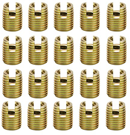 Akozon Selbstschneidender Gewindeeinsatz 20Stück 302 Kohlenstoffstahlschraube Reparaturzubehör(Inneres M12 1,75 Äußeres M16 1,5)
