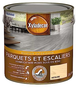 Xyladecor - Vitrificateur pour Sols Intérieurs en Bois Toutes Pièces - Parquets et Escaliers - Haute Résistance - Couleur : Mat Incolore - Quantité : 2,5L - 5324768