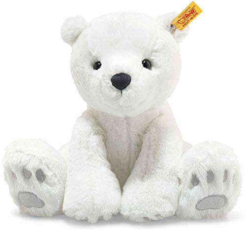 Steiff Kuscheltier Lasse Eisbär, Süßes Stofftier mit Kunststoffaugen, Kinder, Jungen & Mädchen, Friends, Plüschtier 28 cm, Weiß, 062636