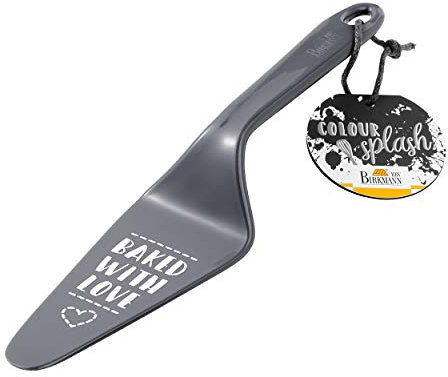 Birkmann Tortenheber Colour Splash, grau, Kunststoff mit Spruch