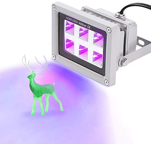UniTak3D UV Lichthärtelampe,405nm 6W,60w Ausgabeeffekt,für SLA/DLP 3D-Drucker und Erstarrtes Lichtempfindliches Harz,EU-Stecker