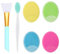 OBSCYON 4 Pcs Manual Silicone Face Scrubber Facial Cleansing Brush,1 Pcs Silicone Exfoliating Lip Brush Nose Cleaning and 1 Pcs Face Mask Brush for Facial Skin Care