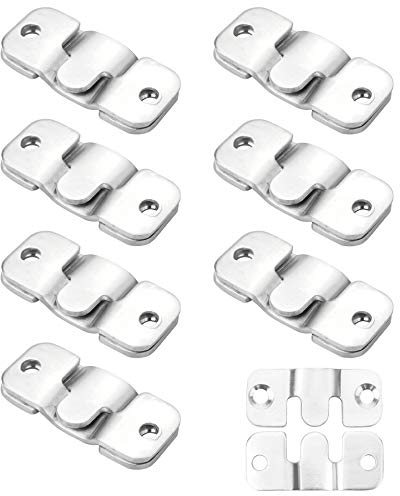 YSDMY Bilderrahmen Aufhänger Schwerlast 8 Paar Unterputz Verdeckte Halterung Edelstahl 44×19mm Ineinandergreifender Bildaufhänger Möbelverbinder Haken Foto Rahmen Hänger für Sofa Möbel Bilderrahmen